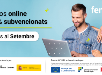 ¡Inicis al setembre! Formació en línia 100% subvencionada por la Generalitat de Catalunya.